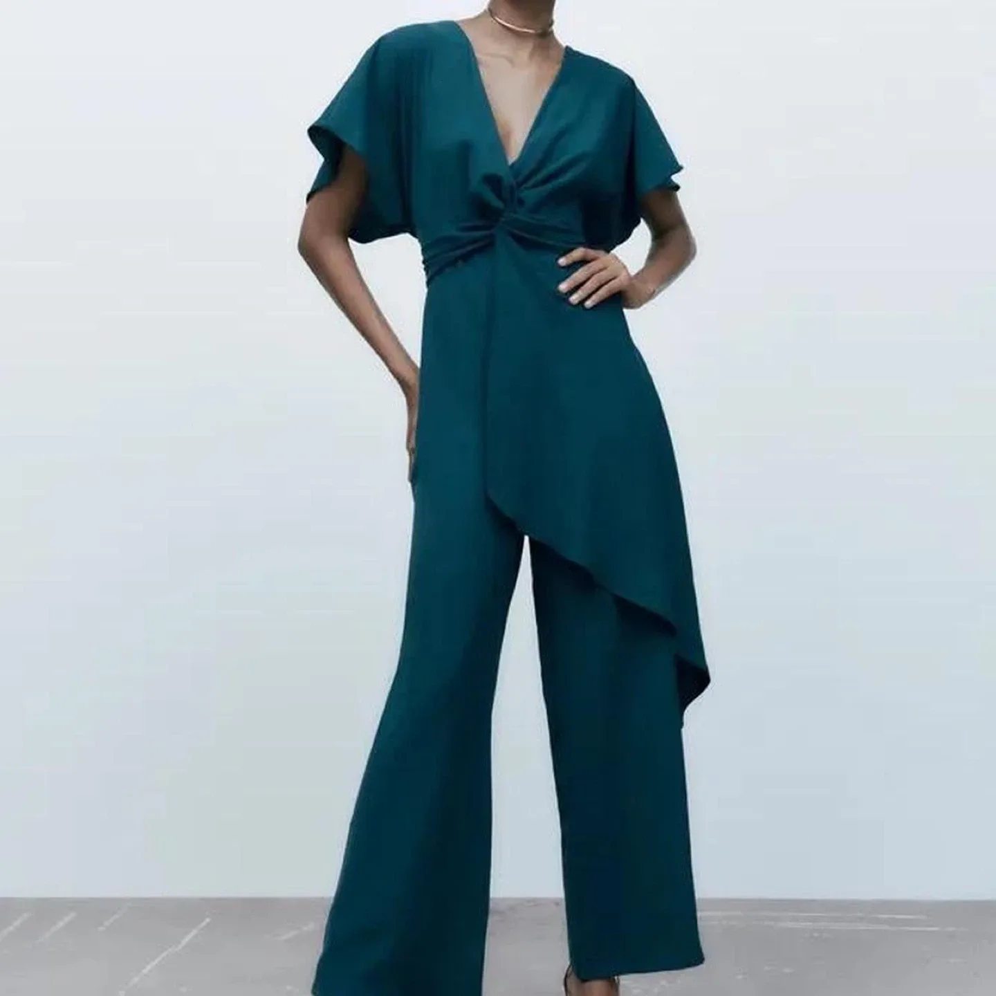 Zara Teal Jumpsuit M thumbnail