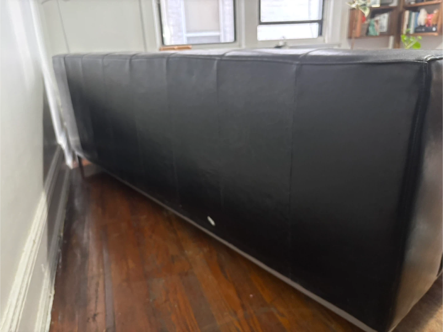 Black Leather Sofa - photo 3