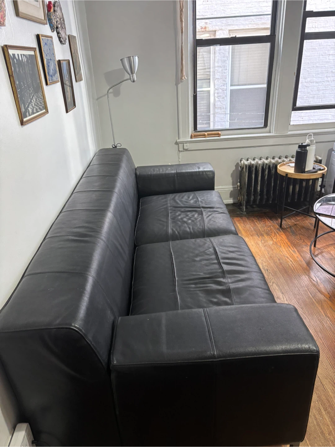 Black Leather Sofa - photo 2