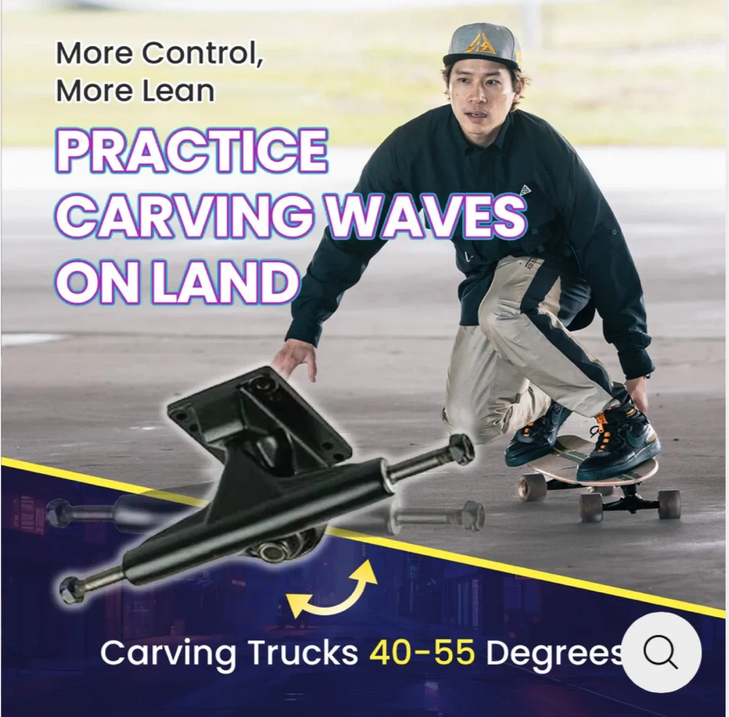 *Brand New*Empire Cruiser Skateboard w/ Surfskate Trucks image indicator(4)