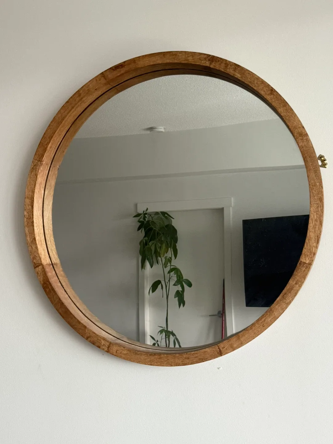 Round Wooden Framed Mirror thumbnail