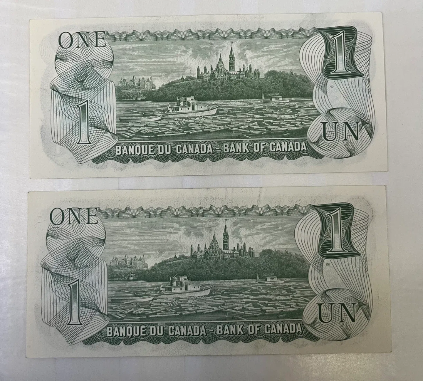 Two 1973 Canadian $1 Bills image indicator(2)