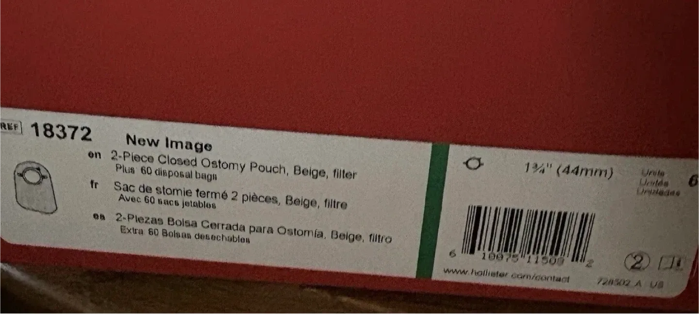 18372 Hollister New Image Ostomy  Bag Pouch - 1 3/4 in. image indicator(2)