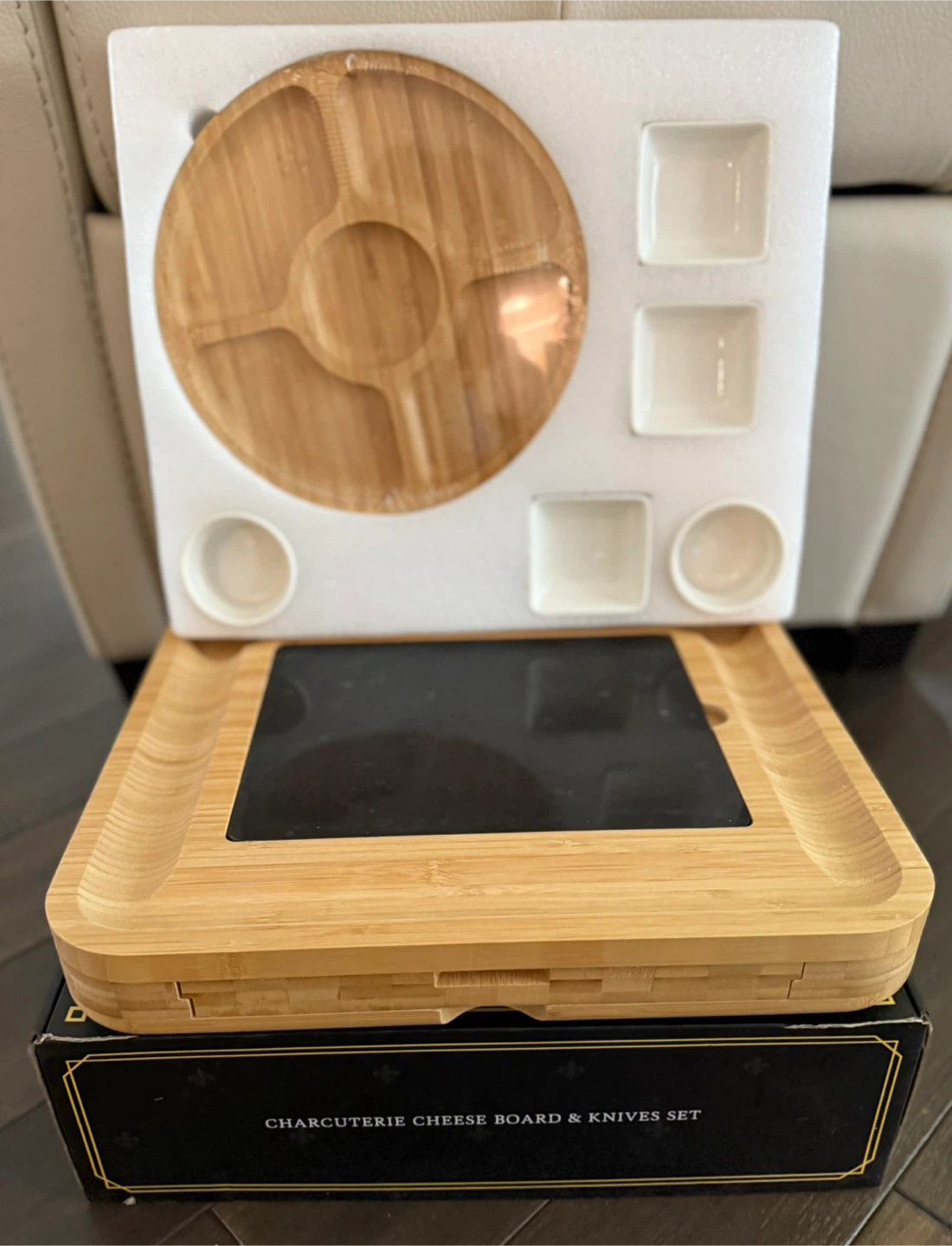 Premium Bamboo Cheese Board Charcuterie Set, New in Box - photo 2