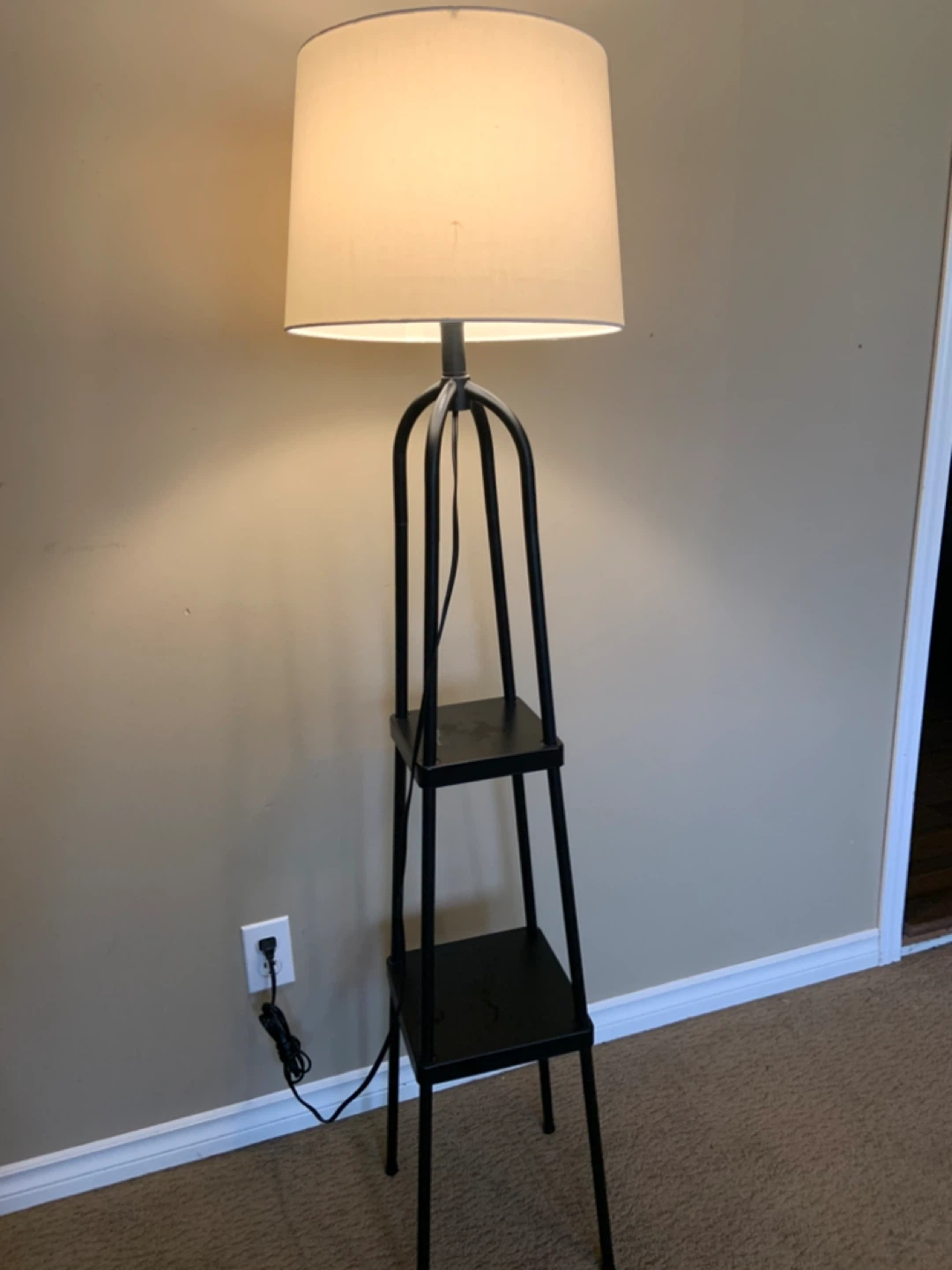 Black Floor Lamp with Shelves - photo 2