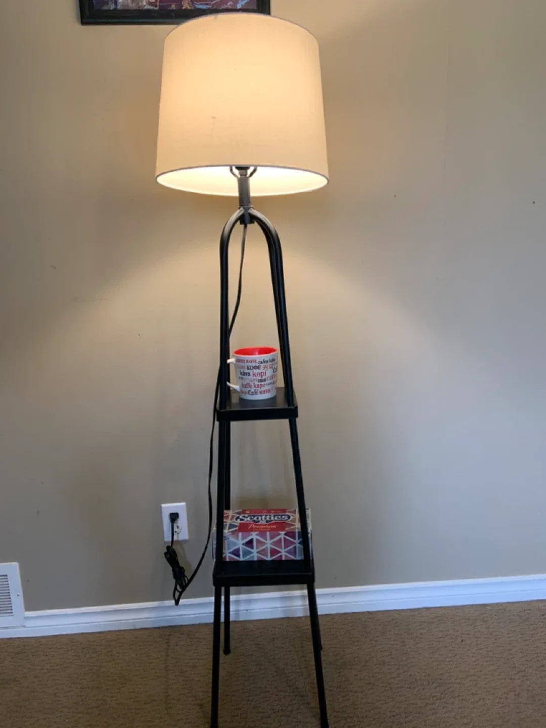 Black Floor Lamp with Shelves image indicator(4)