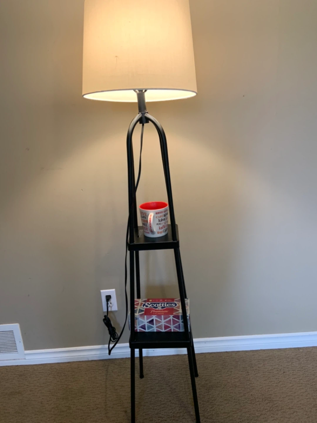 Black Floor Lamp with Shelves - photo 3