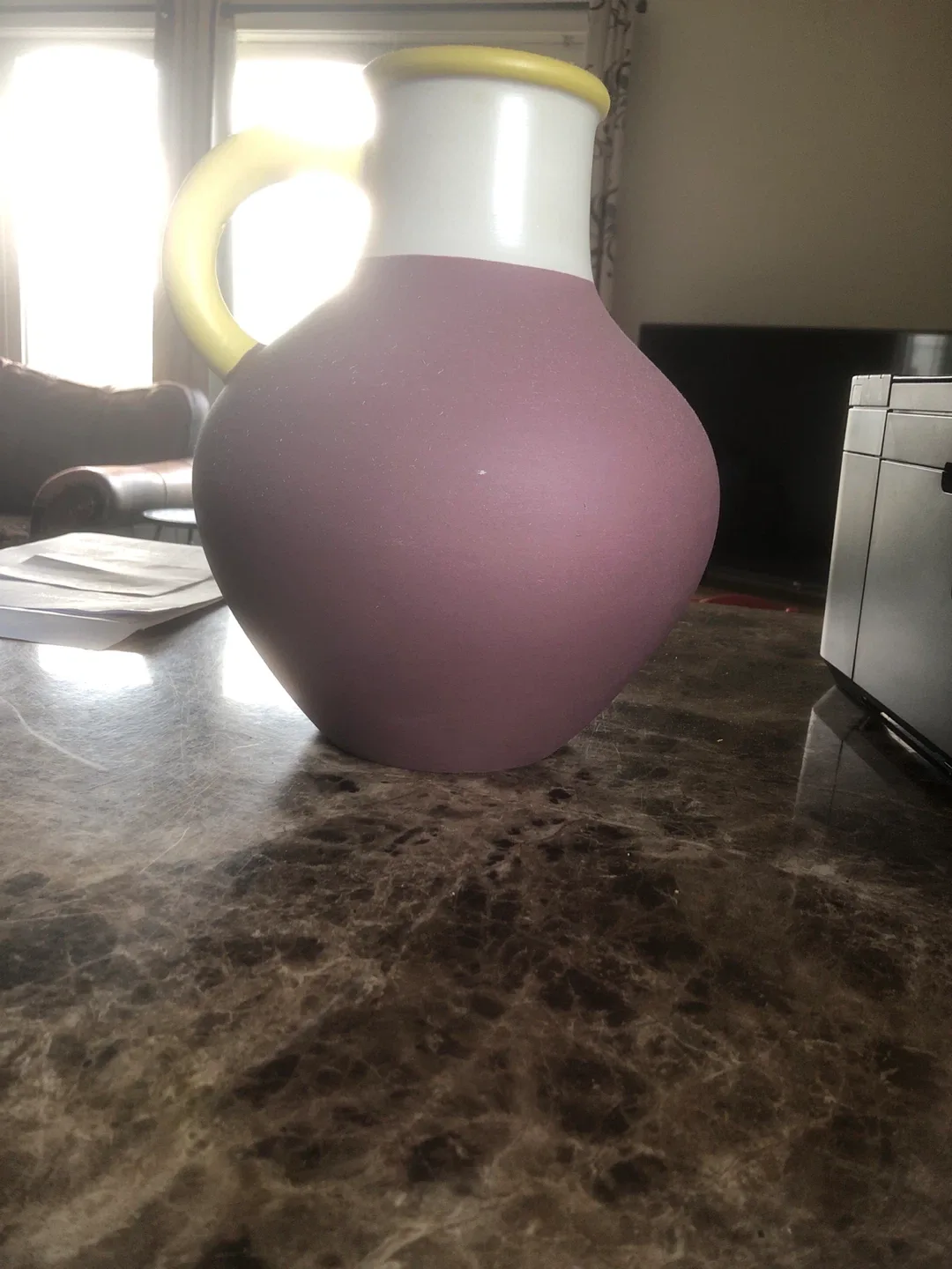 Decorative Pitcher - Purple, White, Yellow image indicator(3)