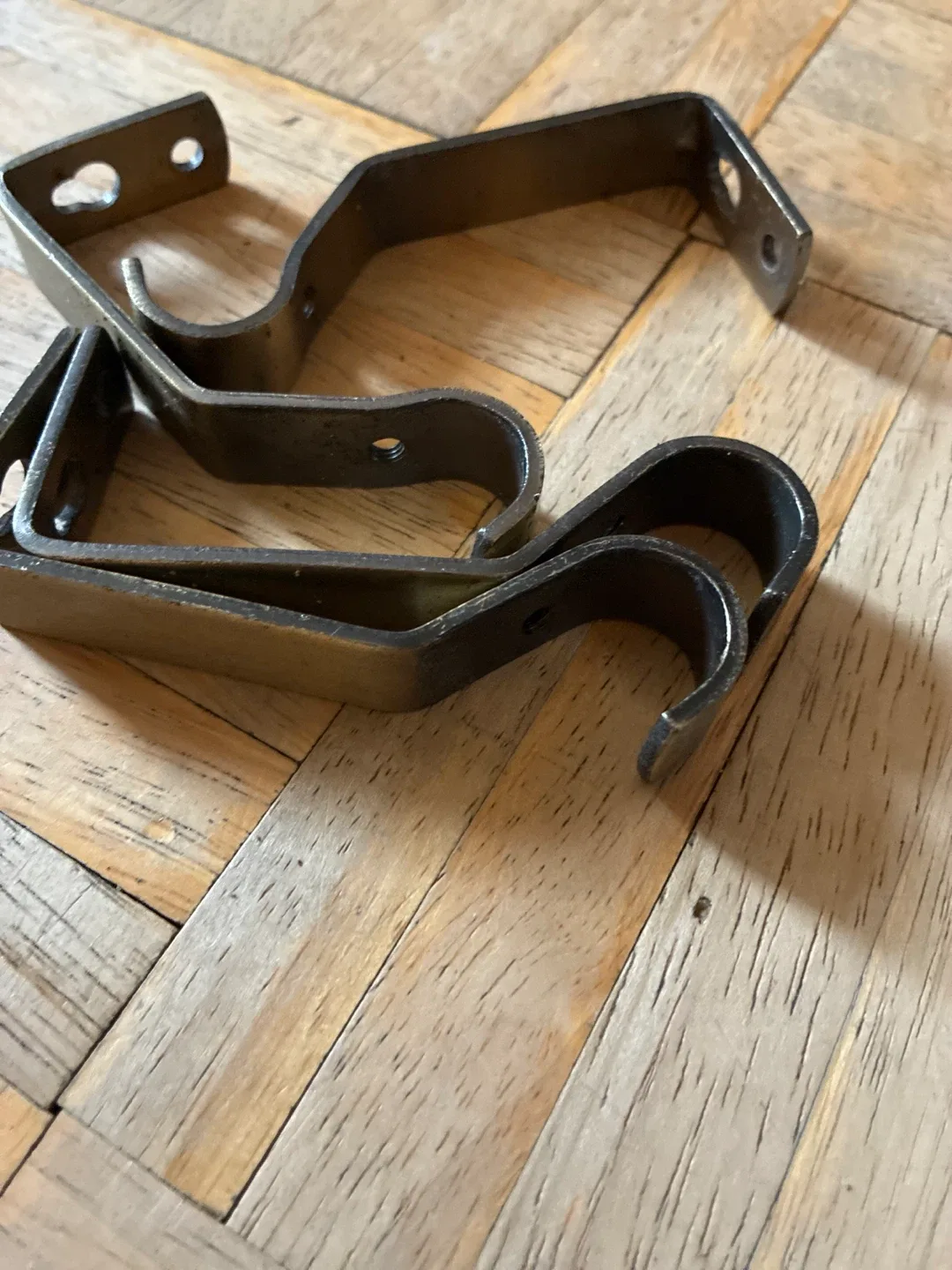 Vintage Brass Curtain Rod with Brackets image indicator(2)