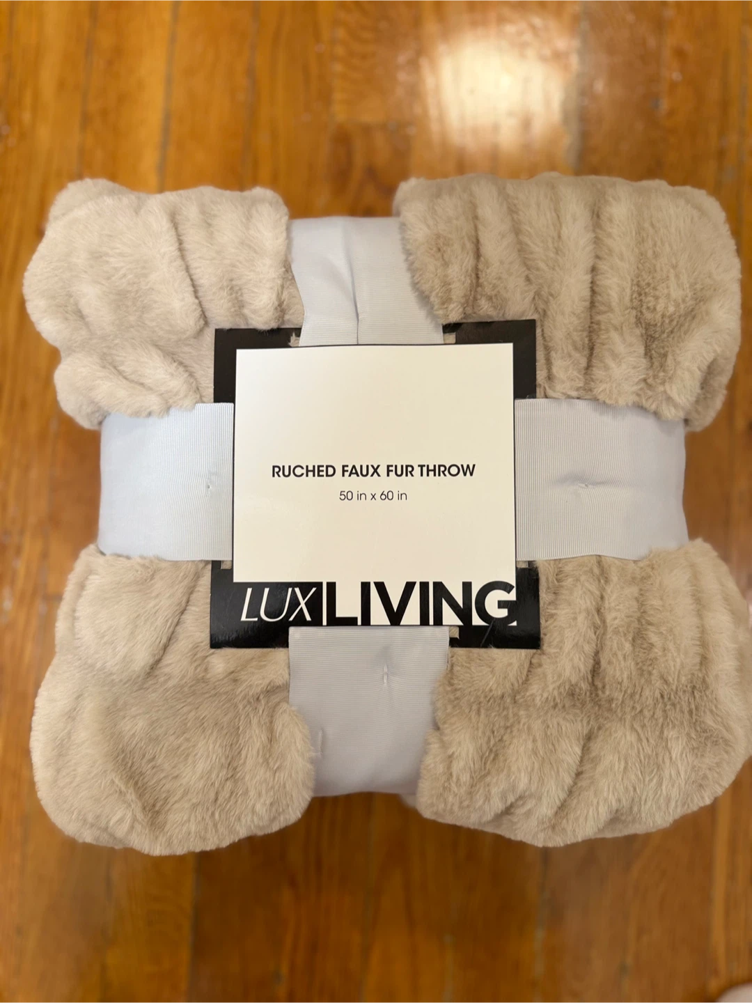 Lux Living Ruched Faux Fur Throw 50x60