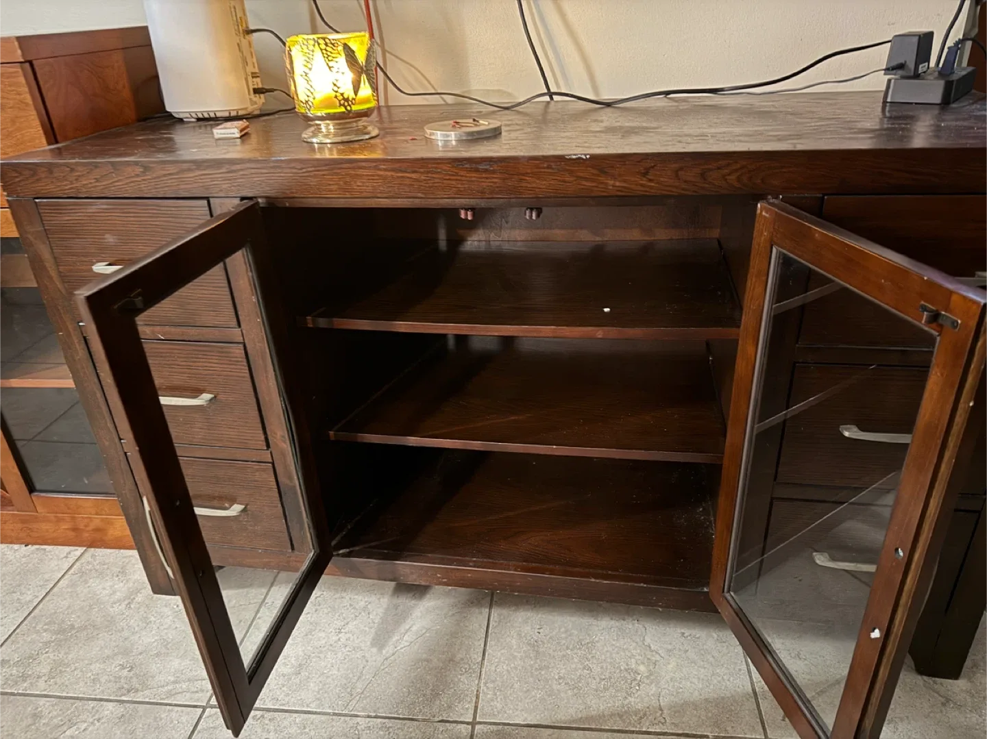 Dark Wood Media Console image indicator(2)