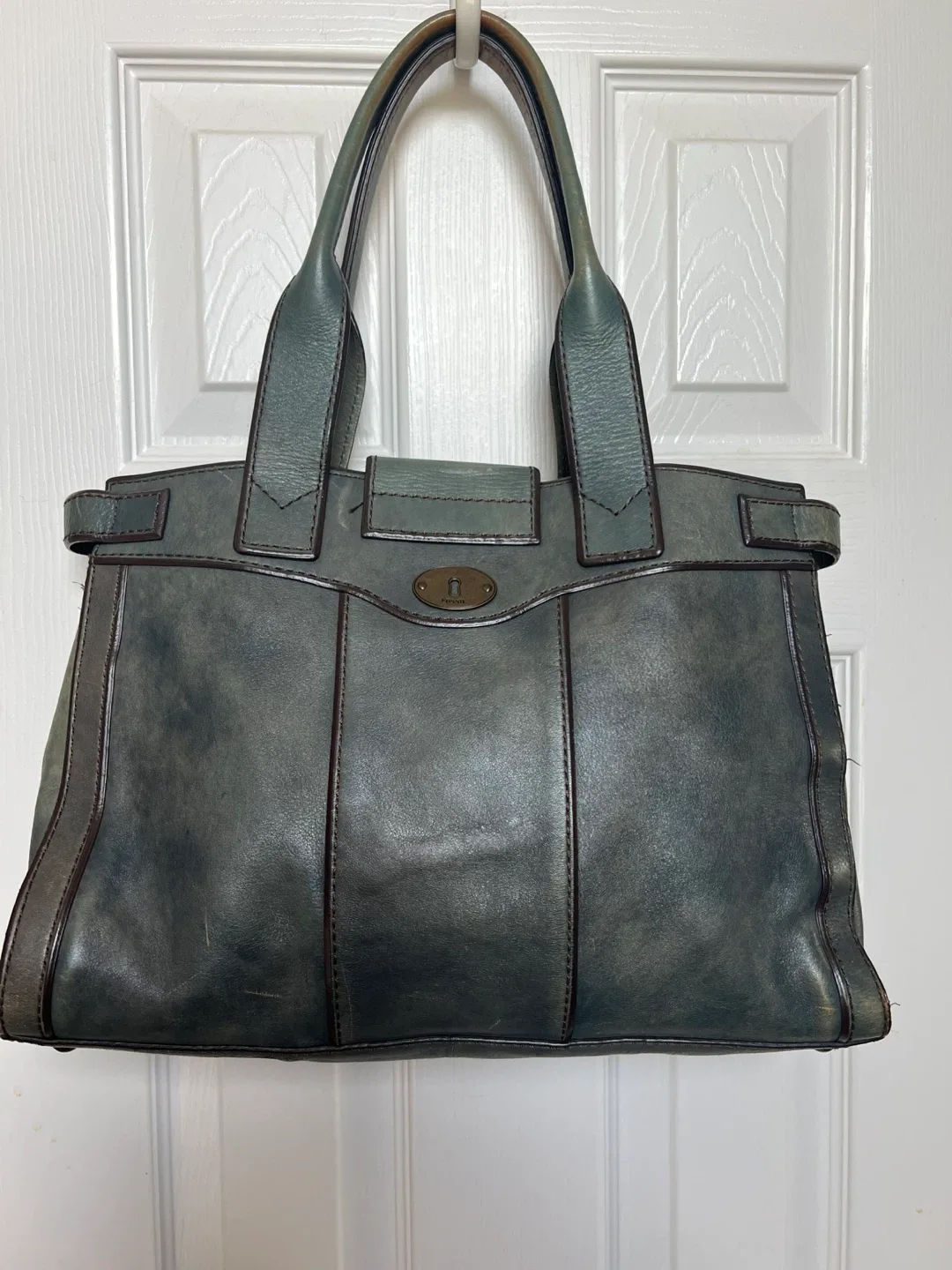 Fossil Leather Tote Bag thumbnail