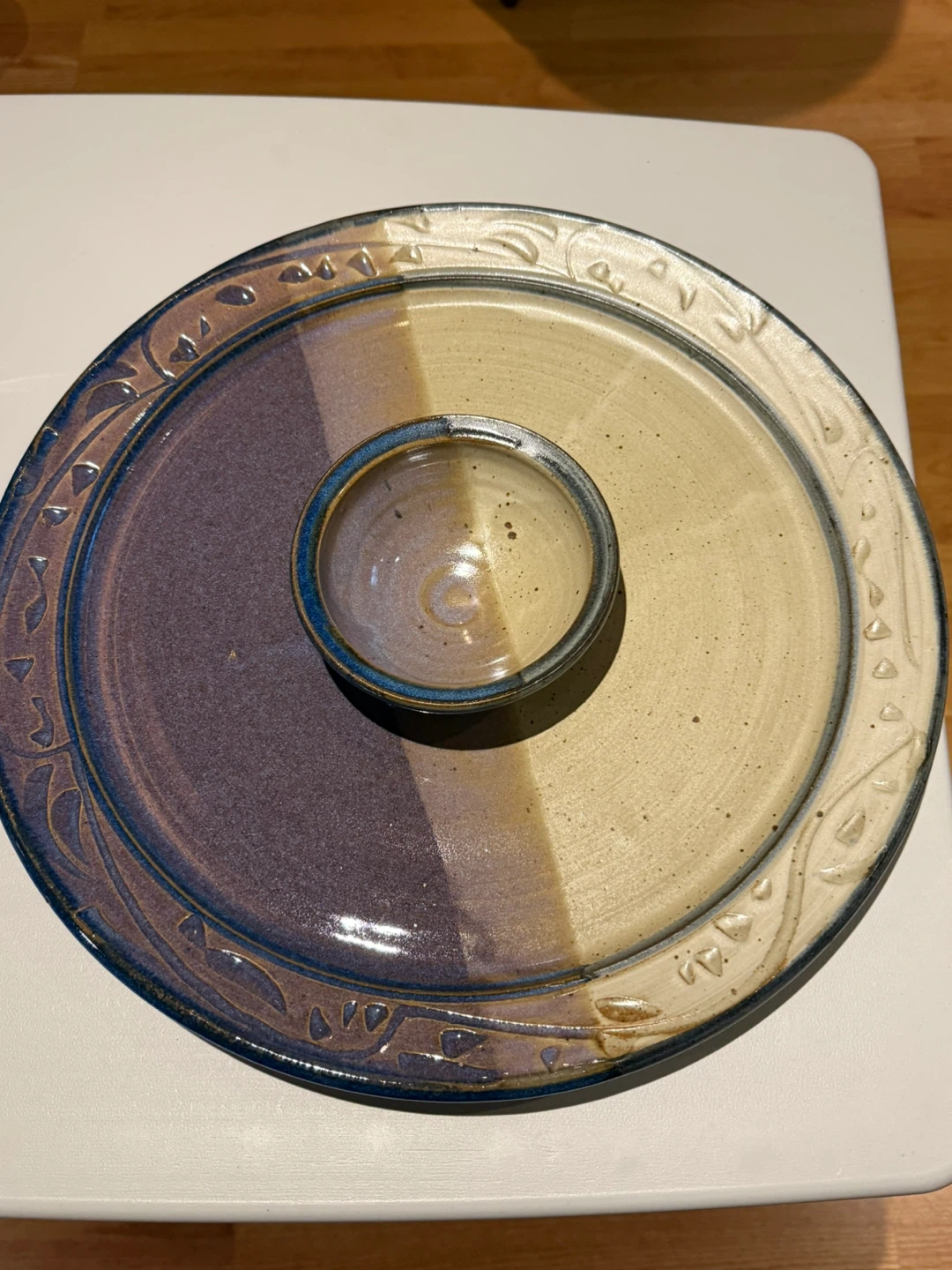 Don Zver Handmade Ceramic Chip and Dip Platter