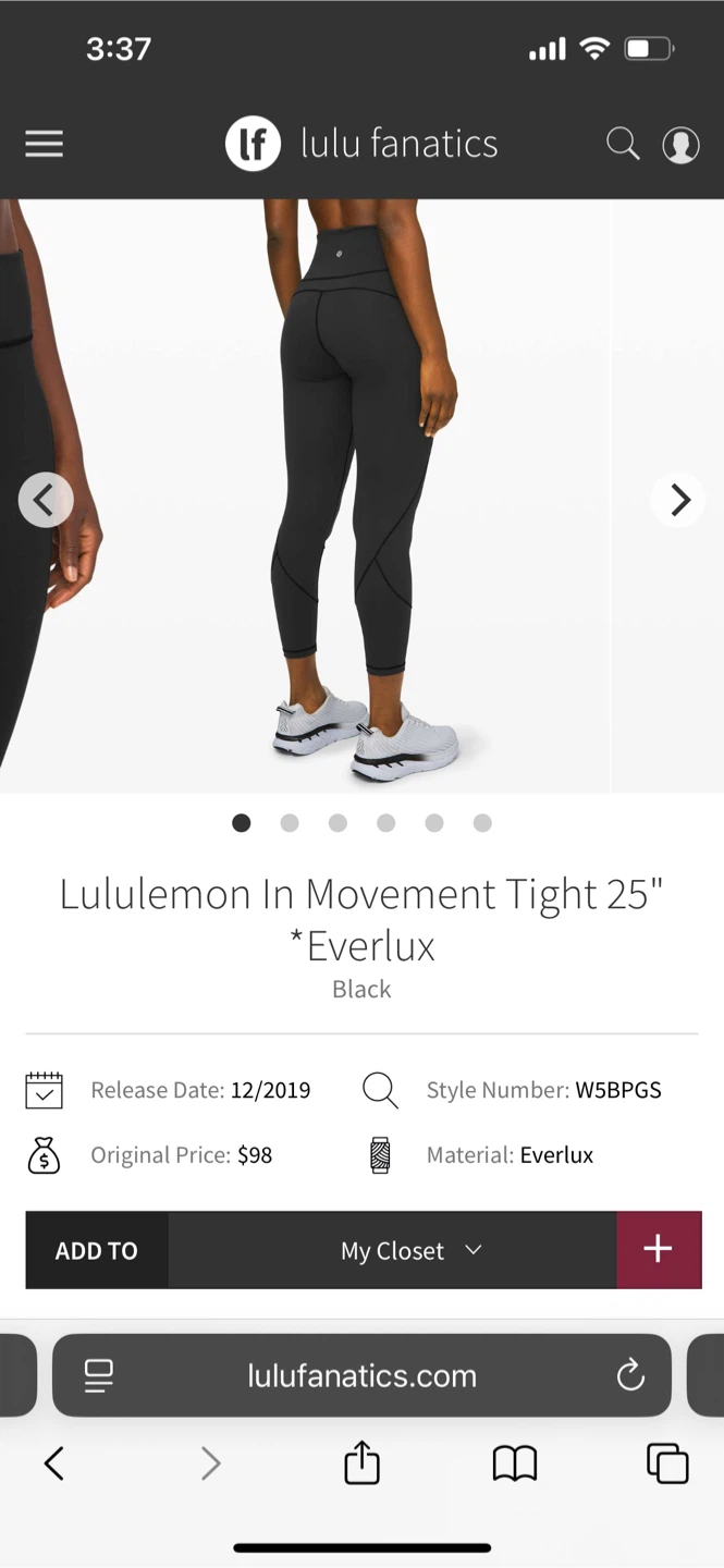 Lululemon In Movement Tights , Size 10