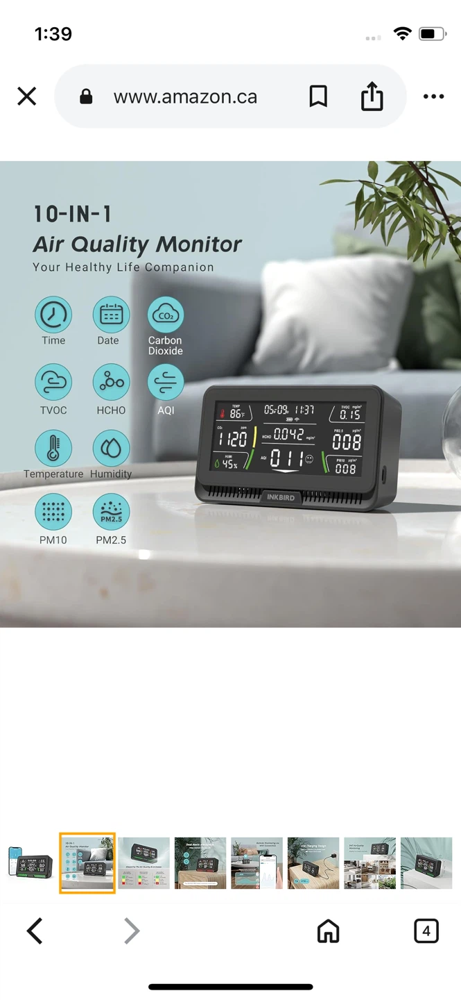 Inkbird IAQM-129-W Indoor Air Quality Monitor - Black - photo 2