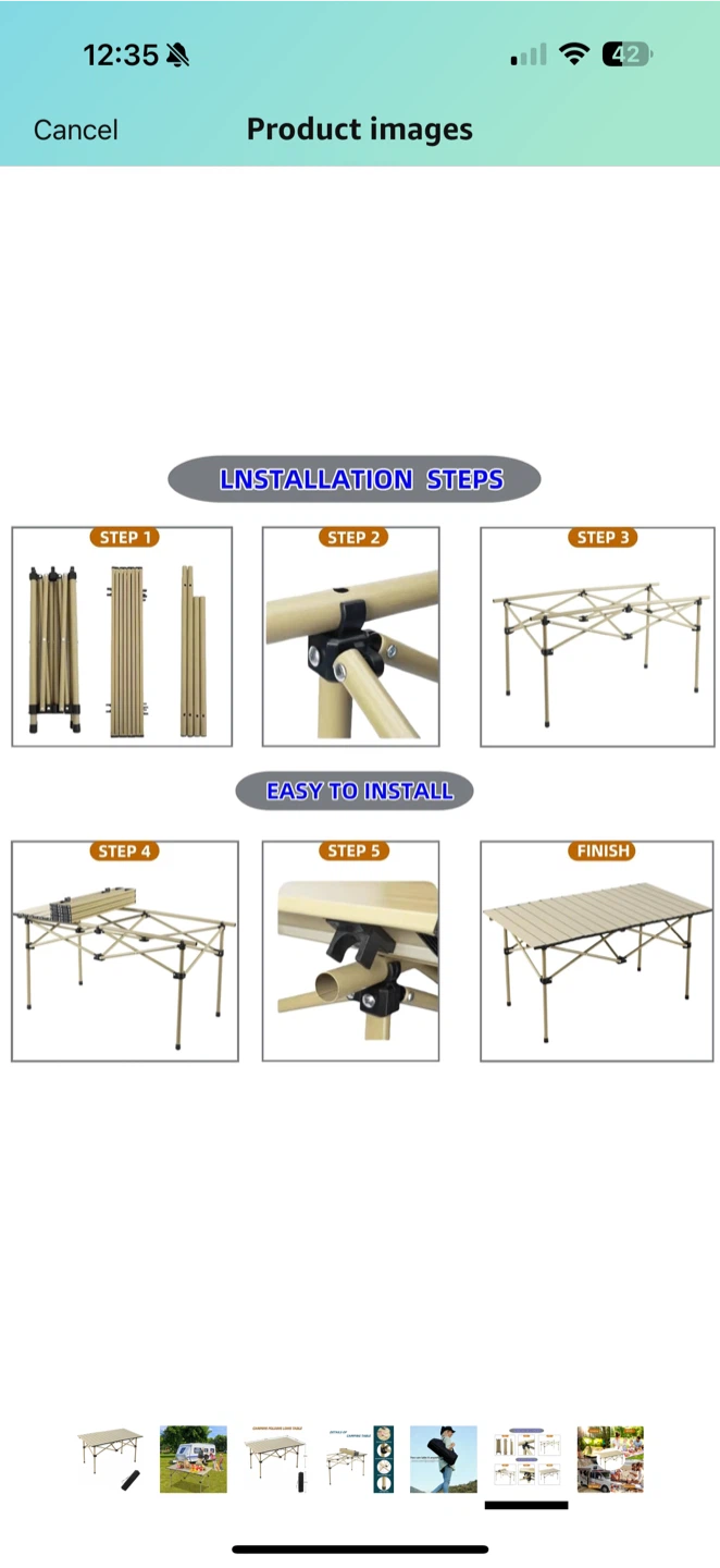 Xajsdlxs Folding Camping Table - Yellow, Large Size - photo 5