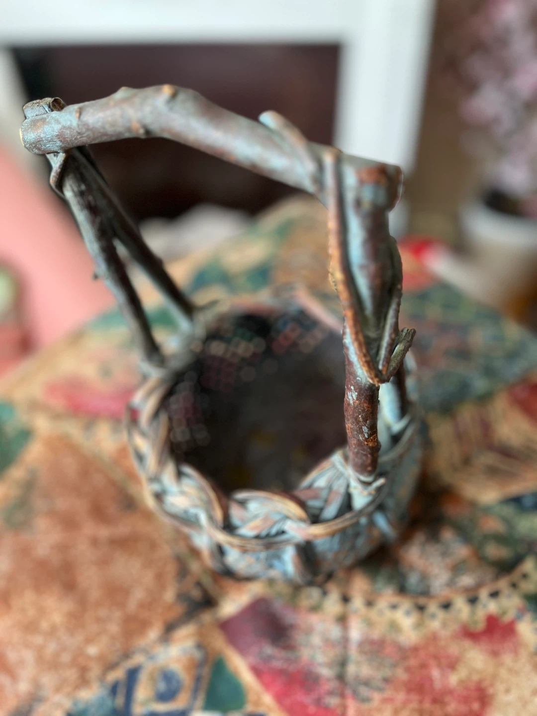 Rustic Basket with Twig Handle, cute for Easter! - photo 4