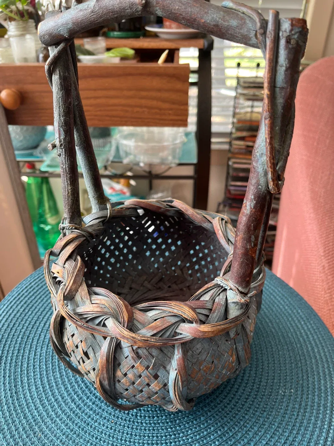 Rustic Basket with Twig Handle image indicator(5)