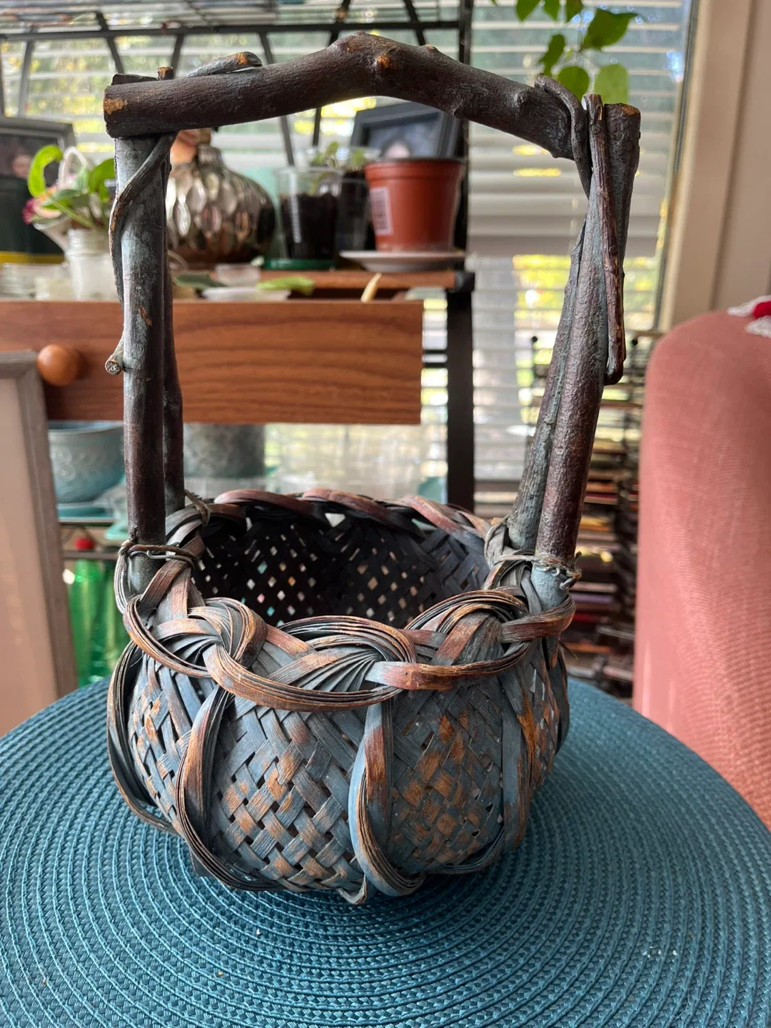 Rustic Basket with Twig Handle image indicator(6)