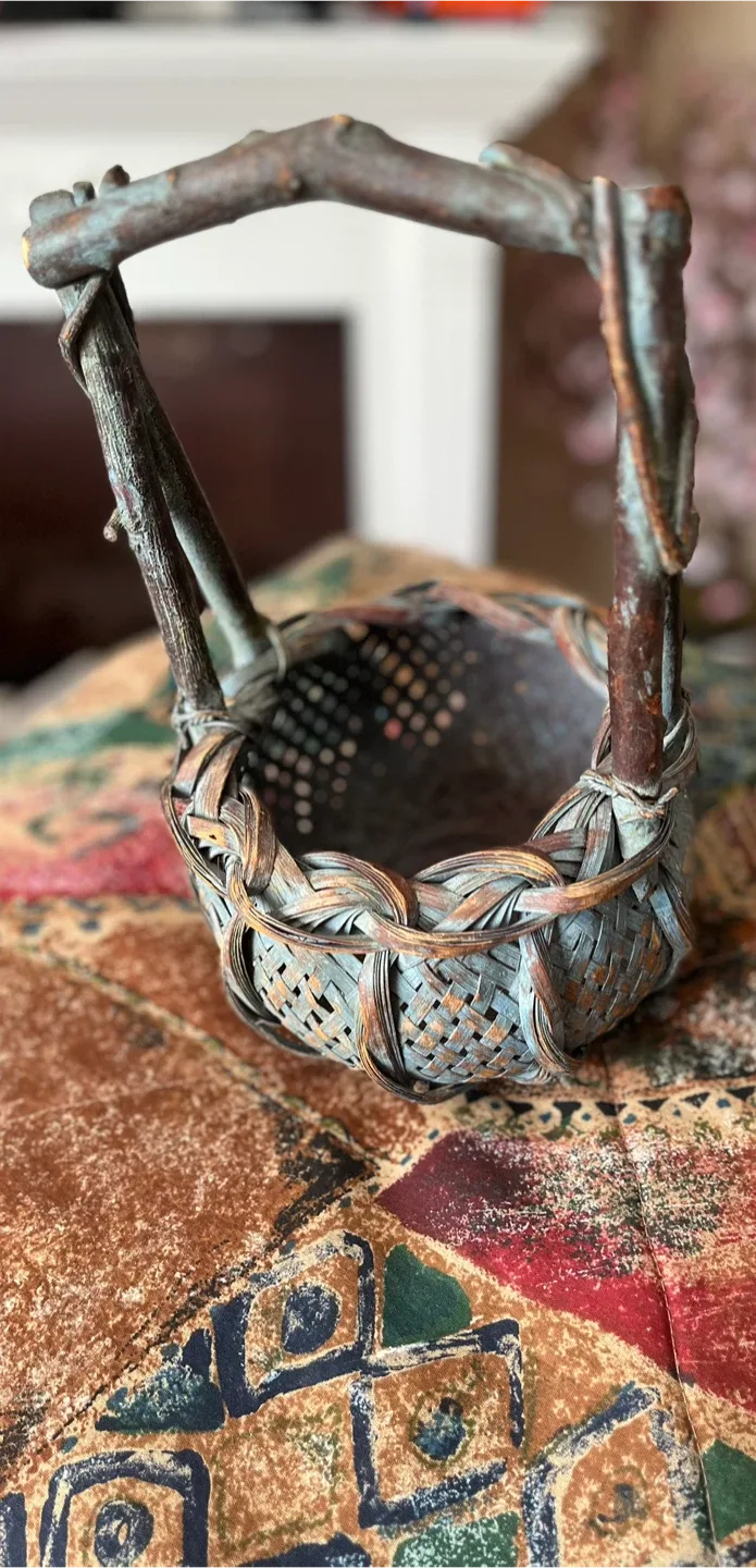 Rustic Basket with Twig Handle image indicator(7)