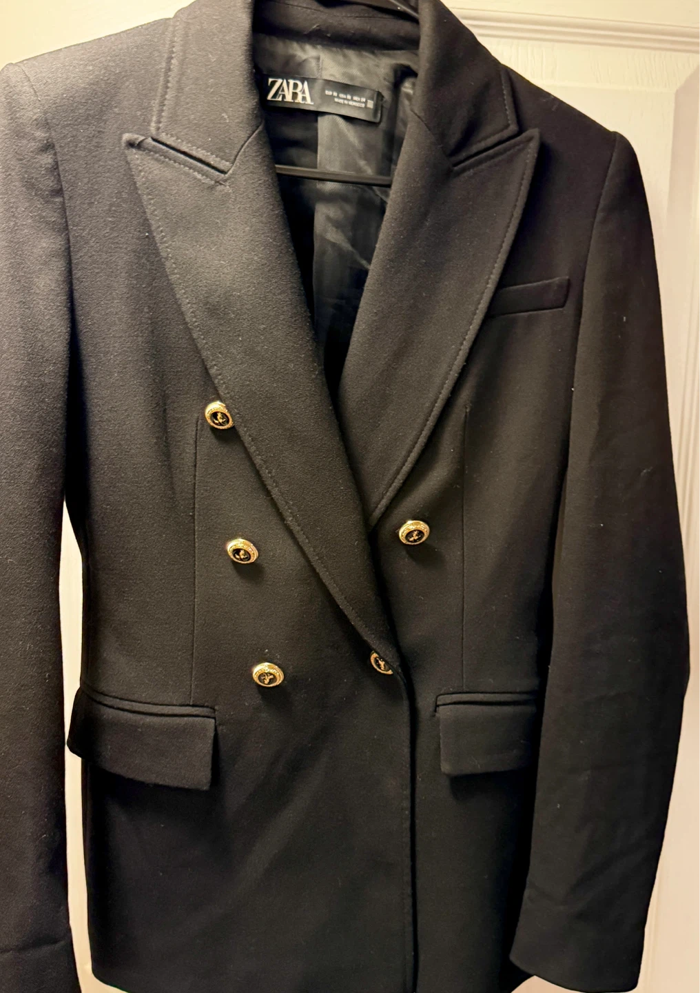 Zara Black Double Breasted Blazer - XS
