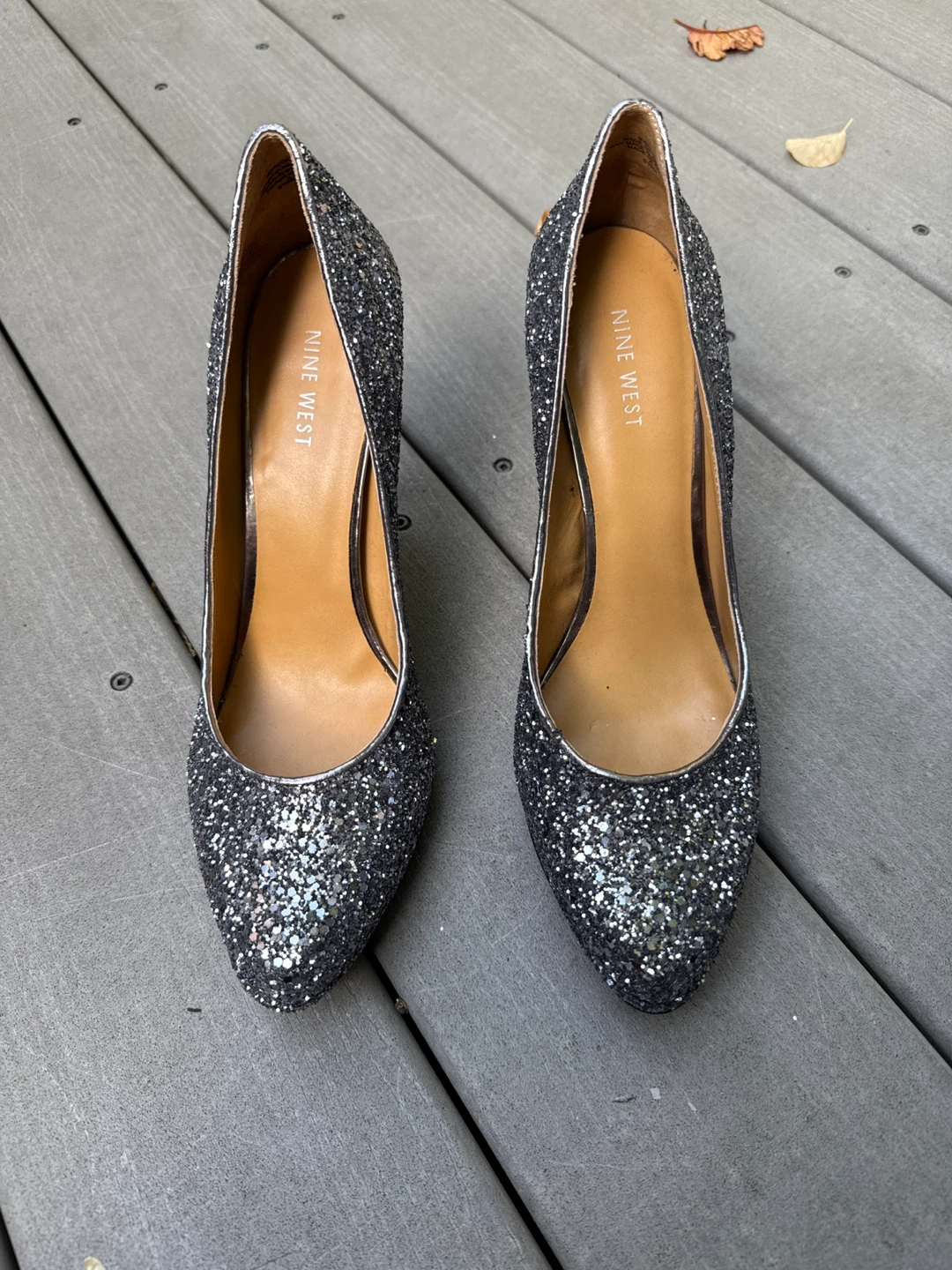 Nine West Glitter Heels, Size 9.5