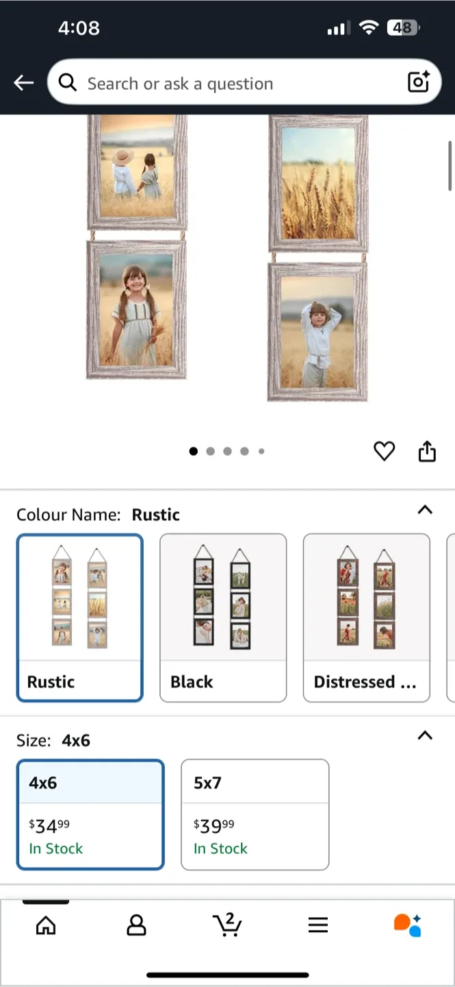 QUTREY 4x6 Collage Picture Frames - Rustic image indicator(2)