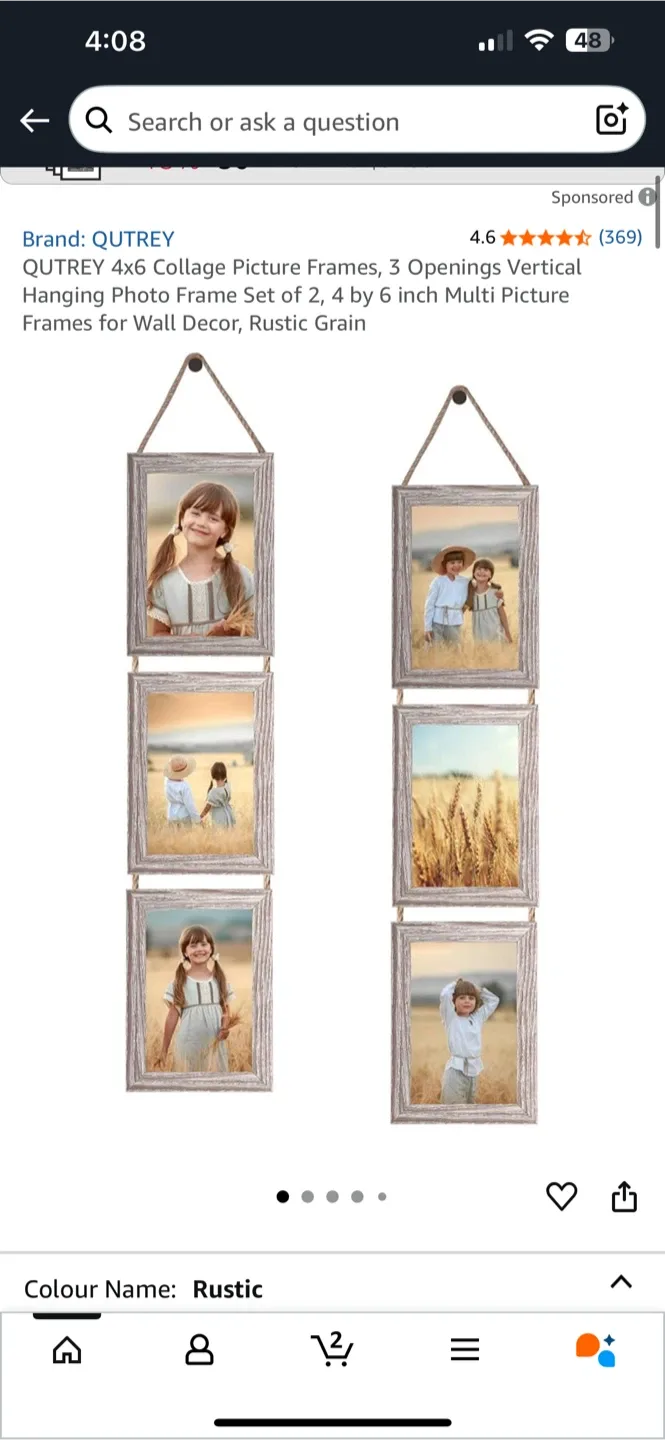 QUTREY 4x6 Collage Picture Frames - Rustic thumbnail
