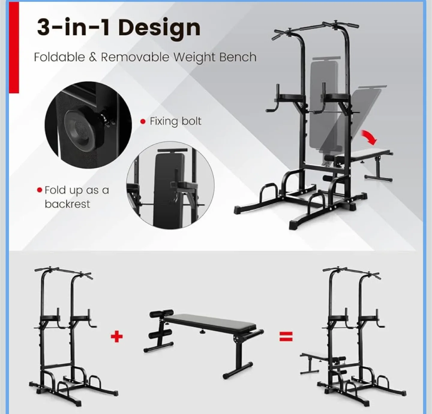 3-in-1 Design Foldable Weight Bench image indicator(2)
