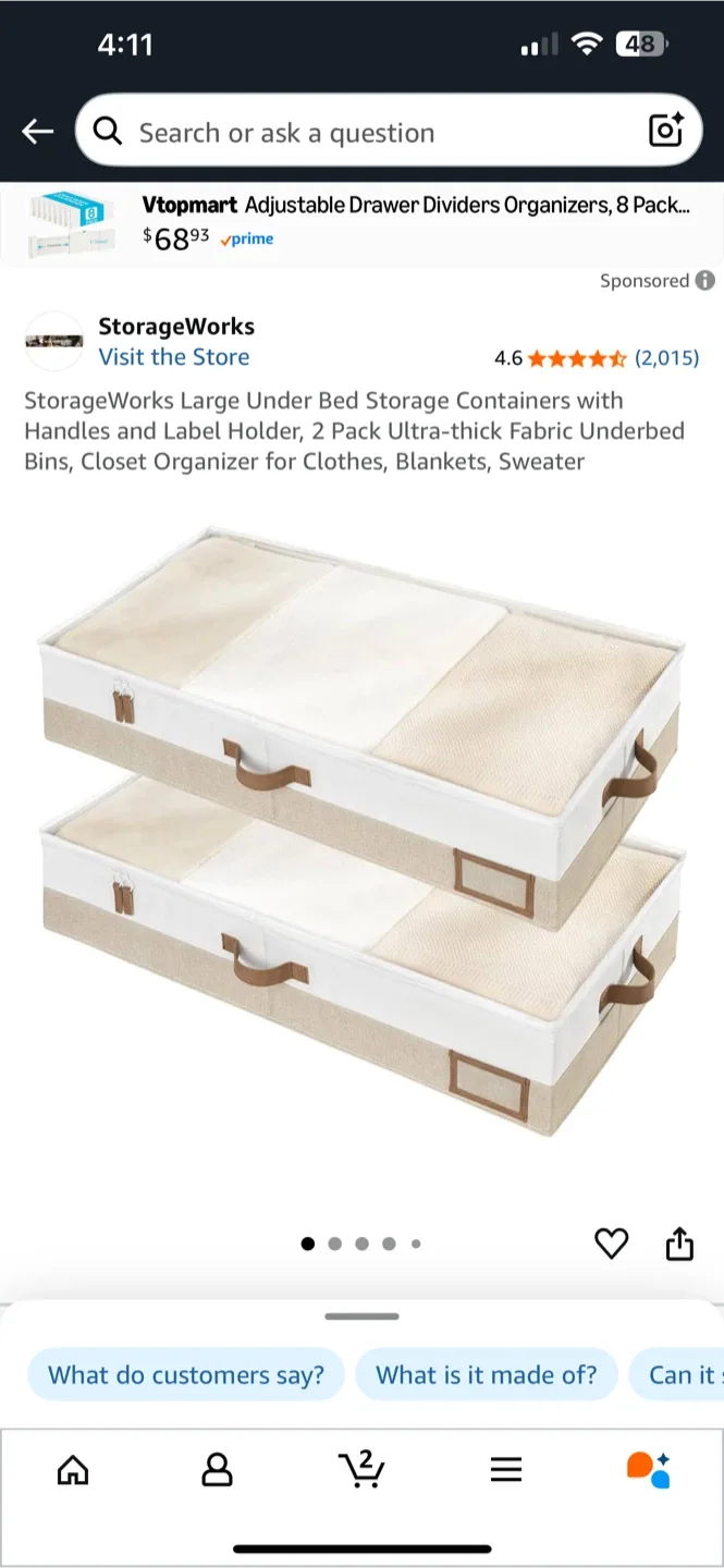 StorageWorks Under Bed Storage Containers - Large thumbnail