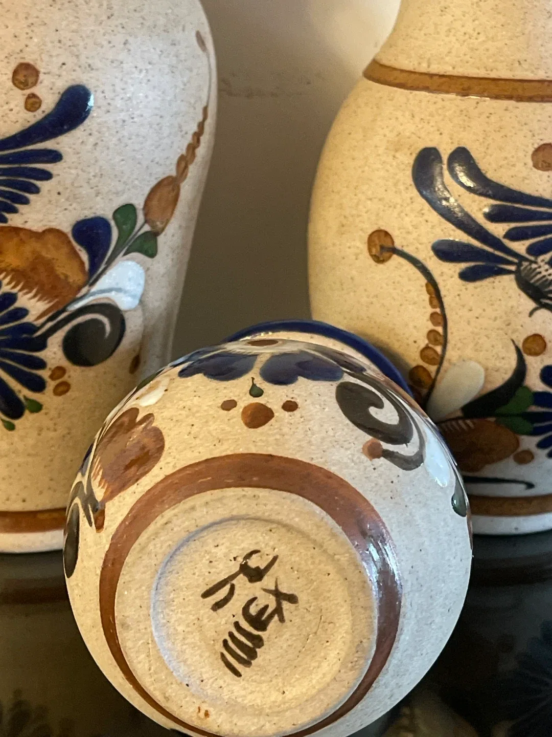 Hand-Painted Mexican Pottery Vases (Set of 3) image indicator(2)