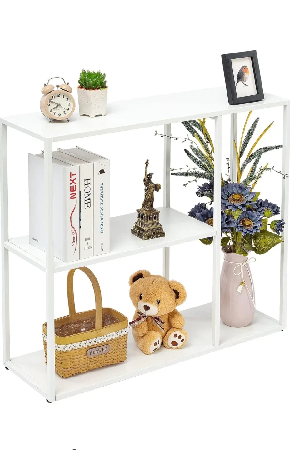 White Metal Bookshelf/Display Shelf thumbnail