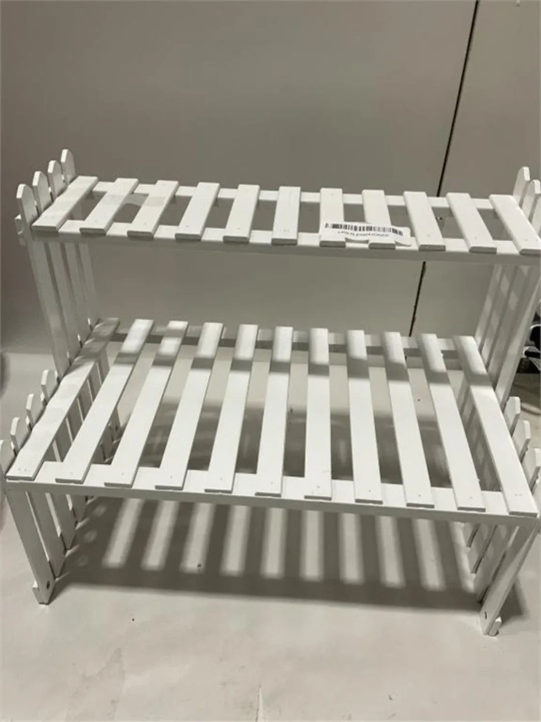 White Wooden Plant Stand - 2 Tier image indicator(2)