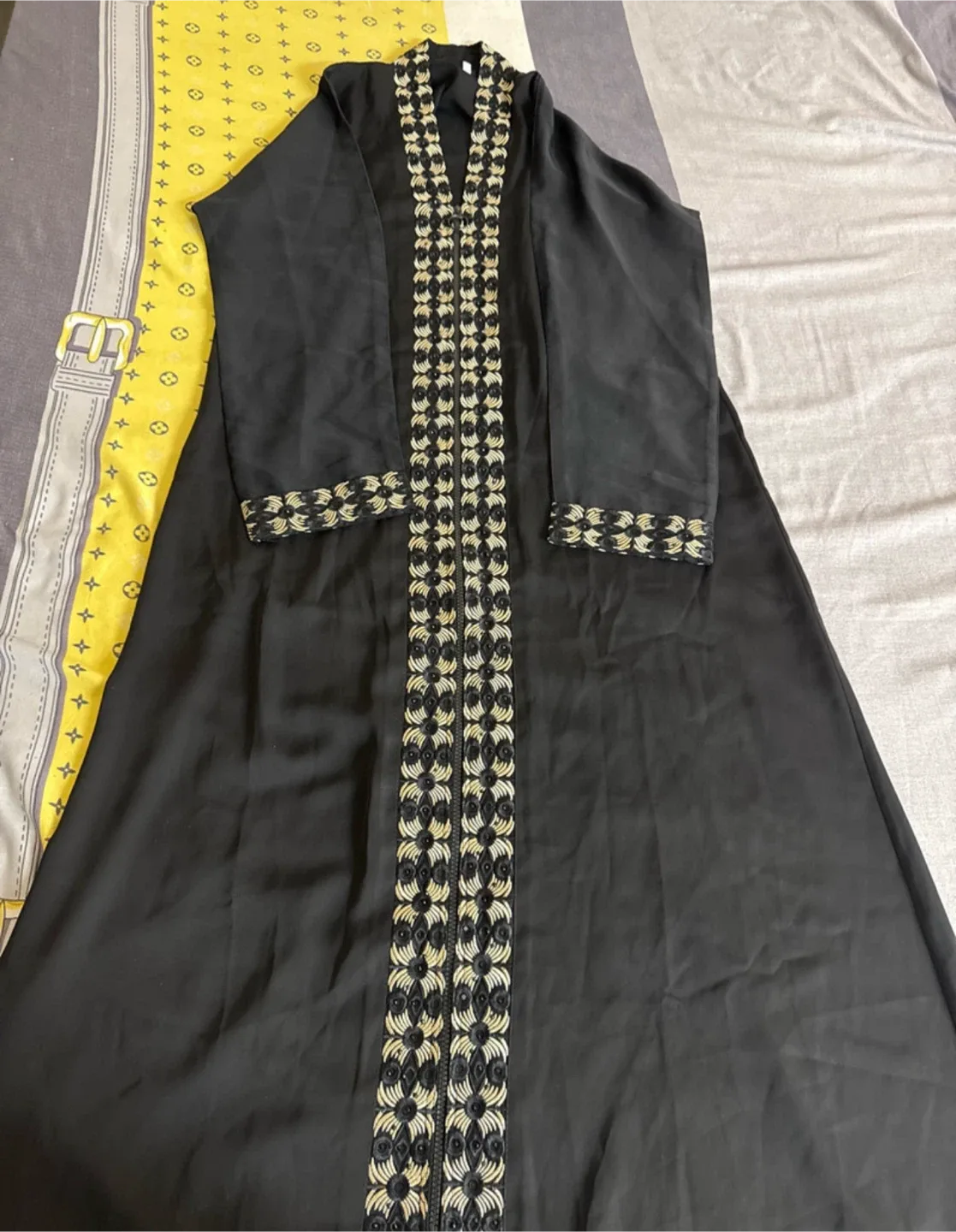 Black Abaya with Gold Embroidery thumbnail