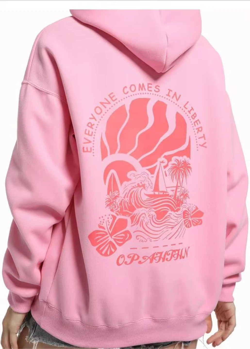 New Opahthn Pink Casual Hoodie - small，medium - photo 4