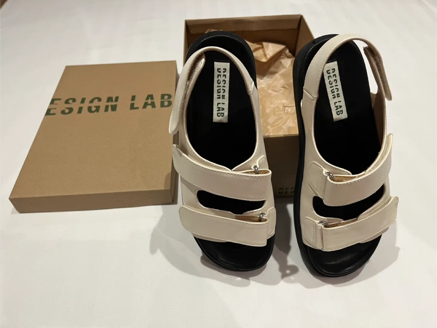 NEW DESIGN LAB Cream Sandals with Box - W7🥕- W7 image indicator(4)