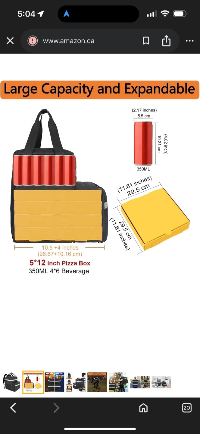 Food Delivery Expandable Insulated, Waterproof Backpack image indicator(2)