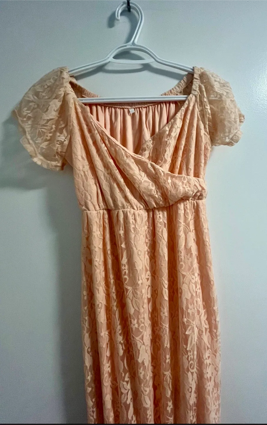 Peach Lace Maxi Dress Size Small to Large thumbnail