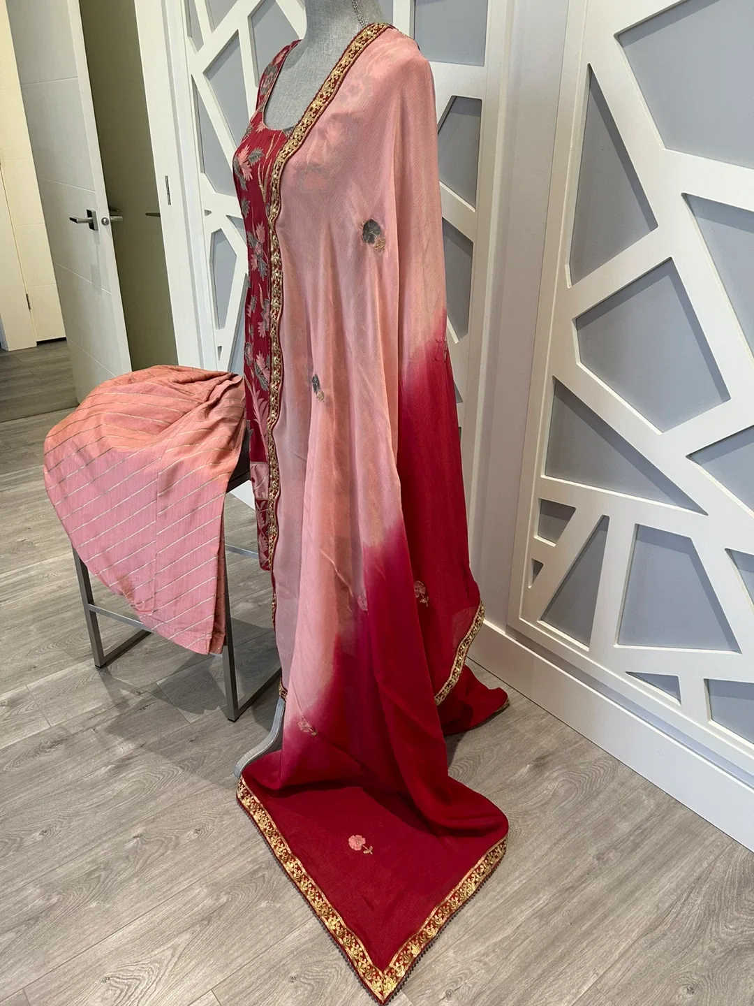 Red Embroidered Salwar Kameez image indicator(3)