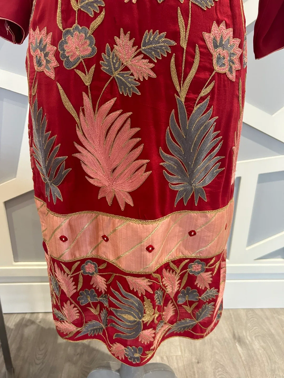 Red Embroidered Salwar Kameez image indicator(7)