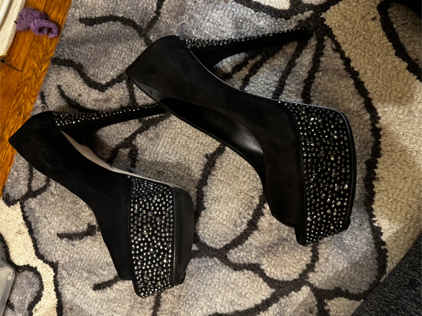 Brian Atwood Black Suede Heels - Size 8 - photo 4