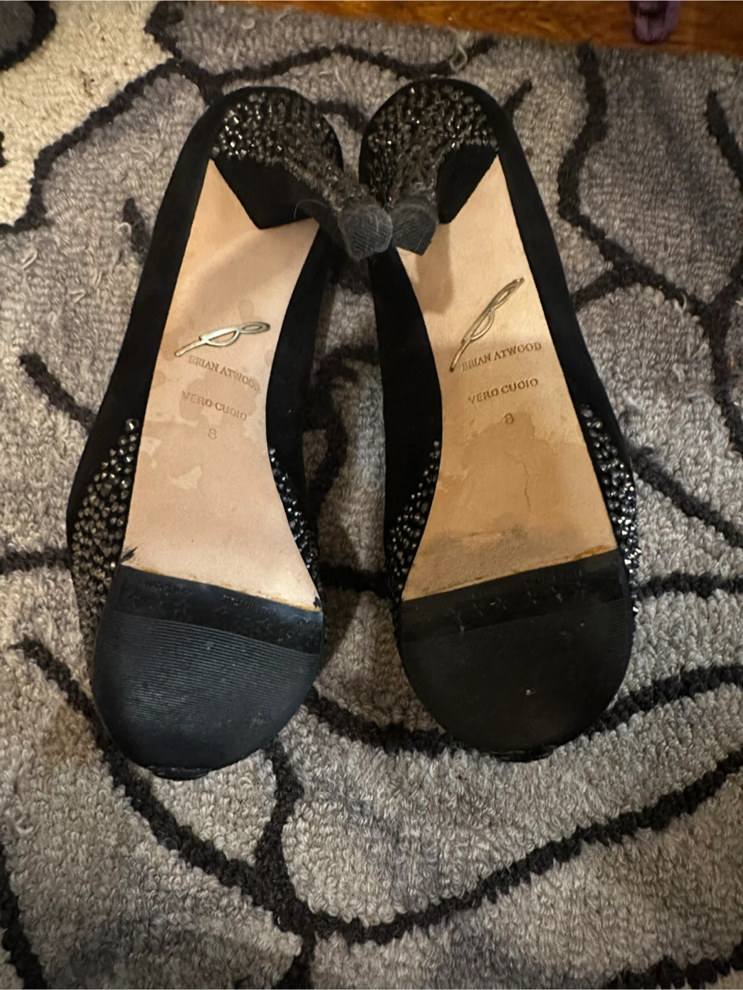 Brian Atwood Black Suede Heels - Size 8 - photo 5