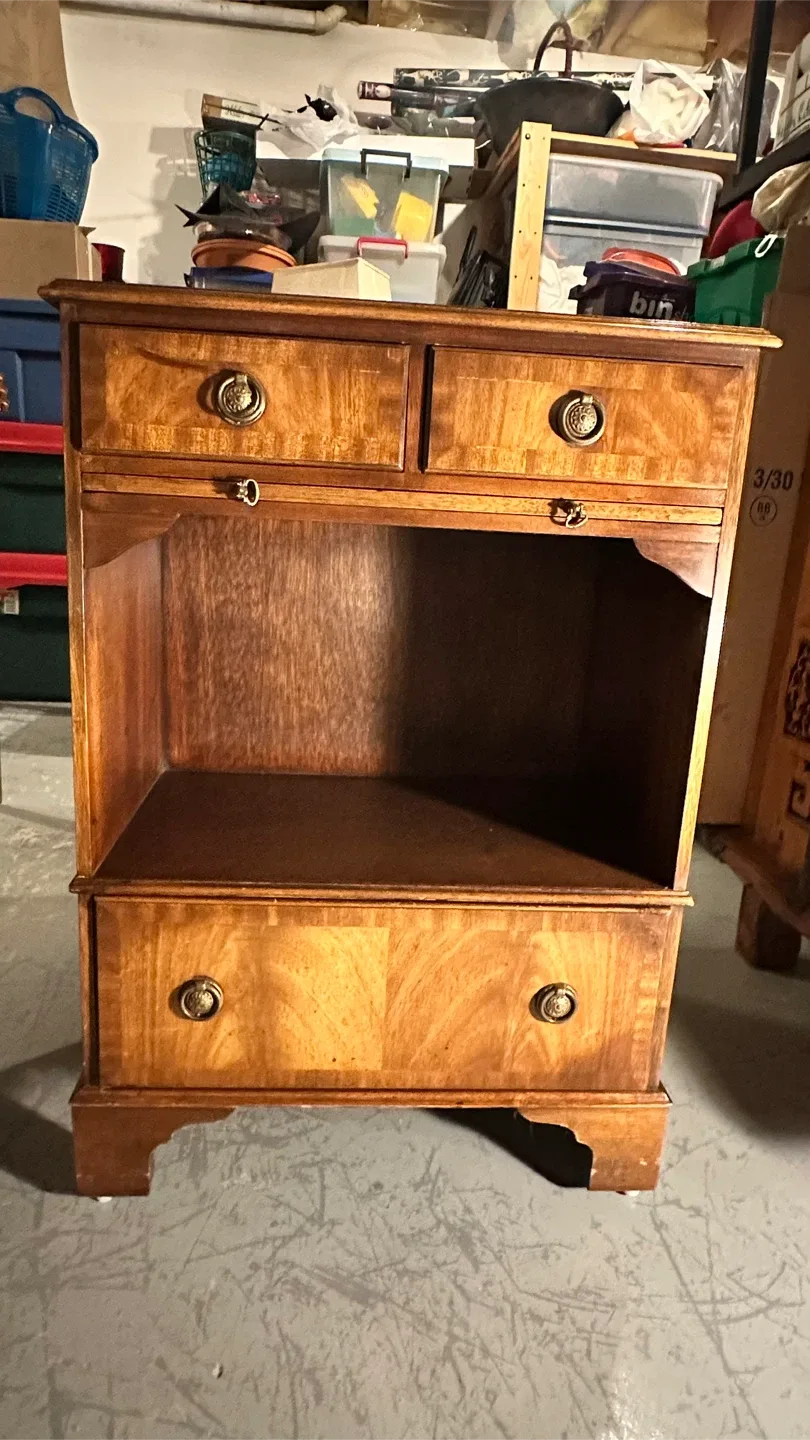 Vintage Wooden writing table with Drawers - mahogany thumbnail