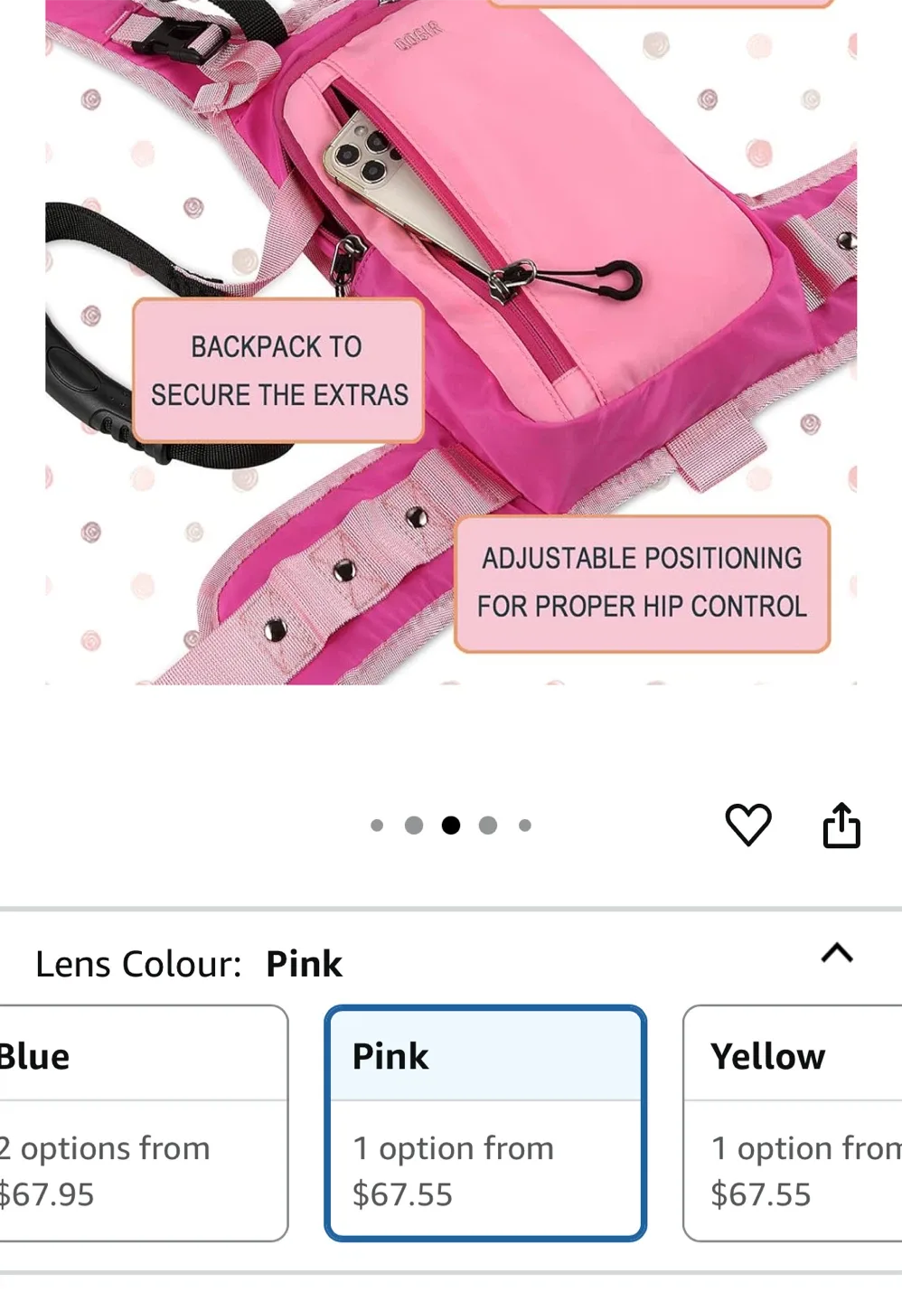 Pink Ski Harness Trainer for Kids image indicator(5)