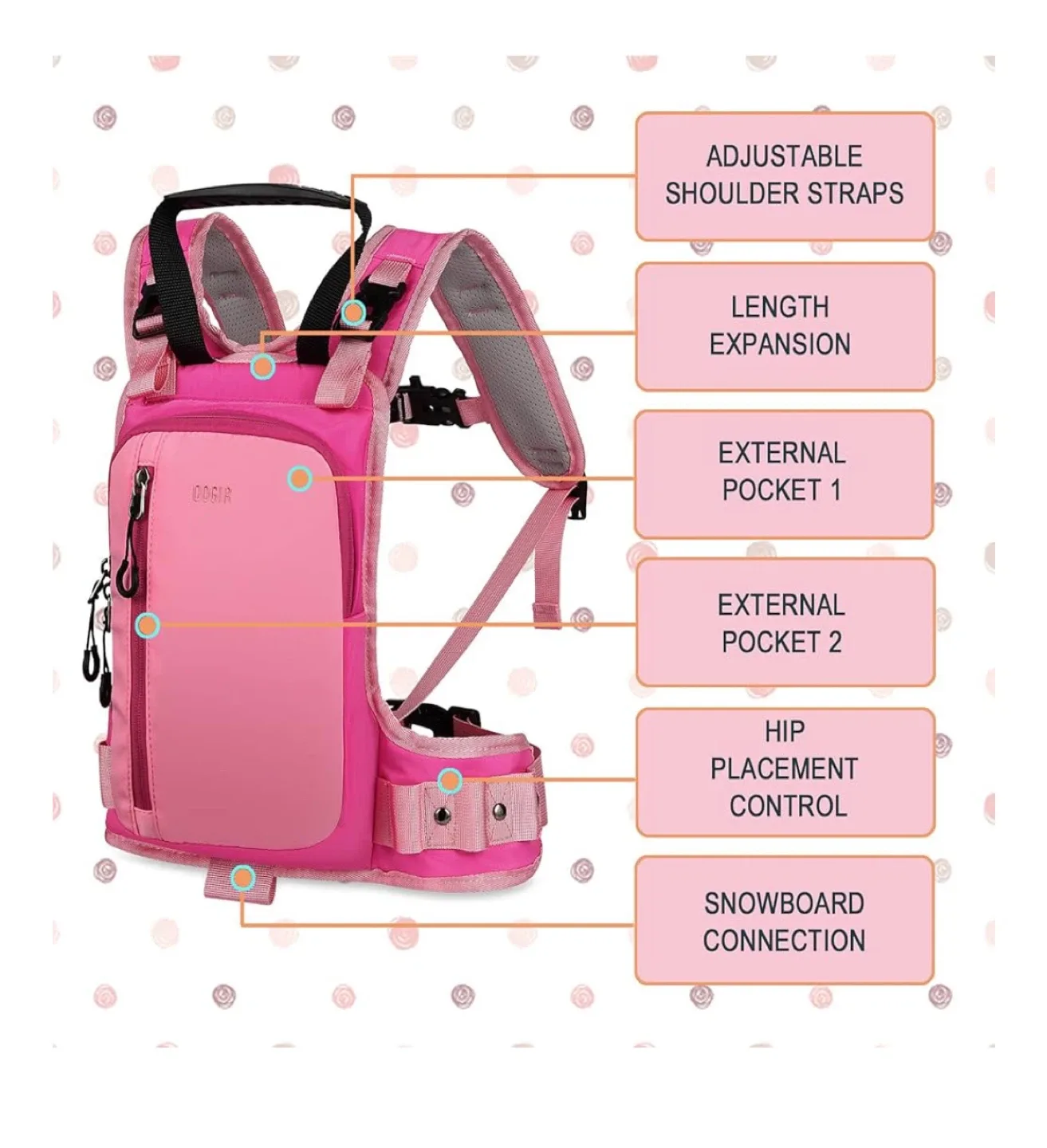 Pink Ski Harness Trainer for Kids image indicator(4)