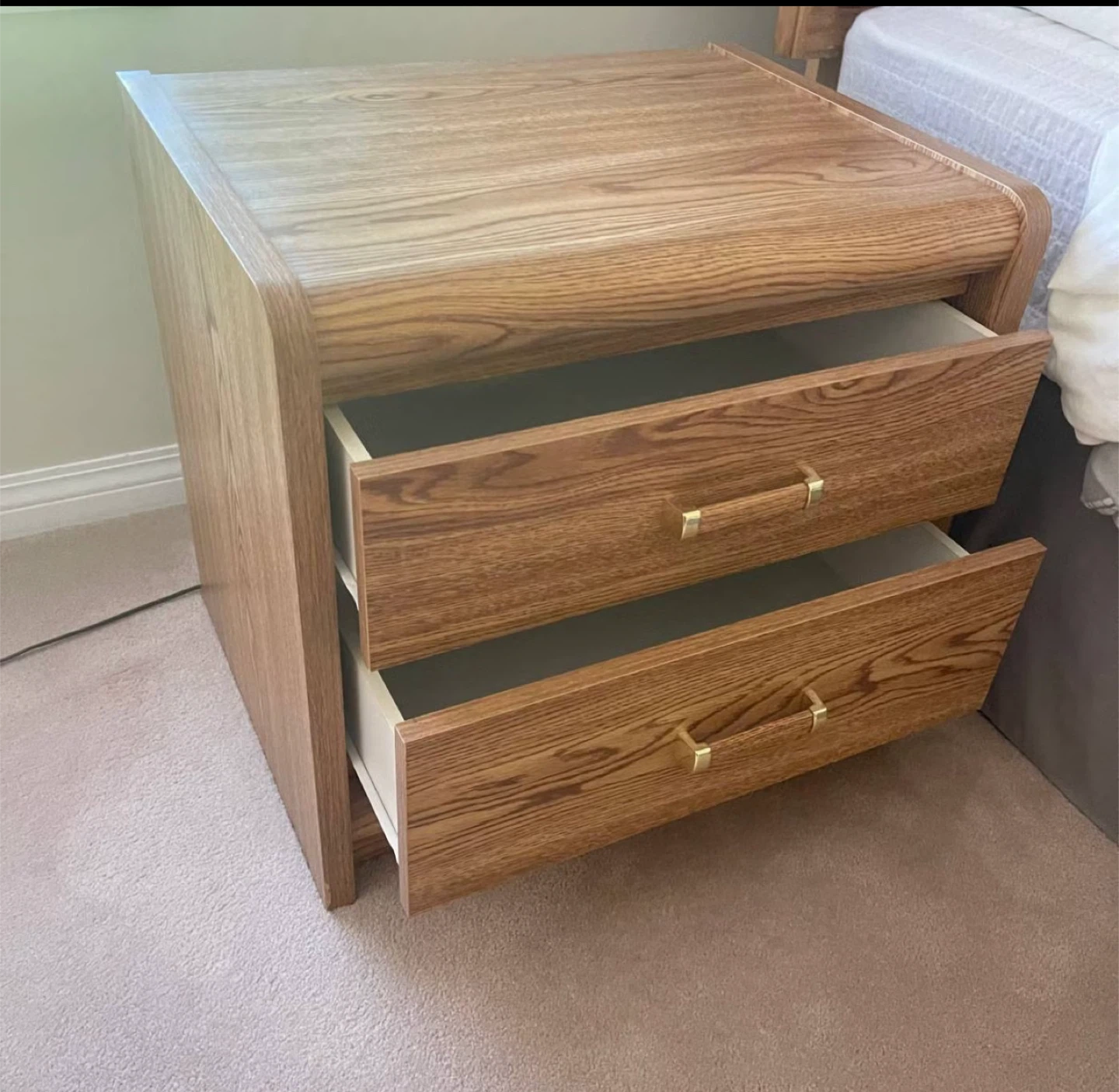 Solid Wood Nightstand with 3 Drawers x 2 - photo 2