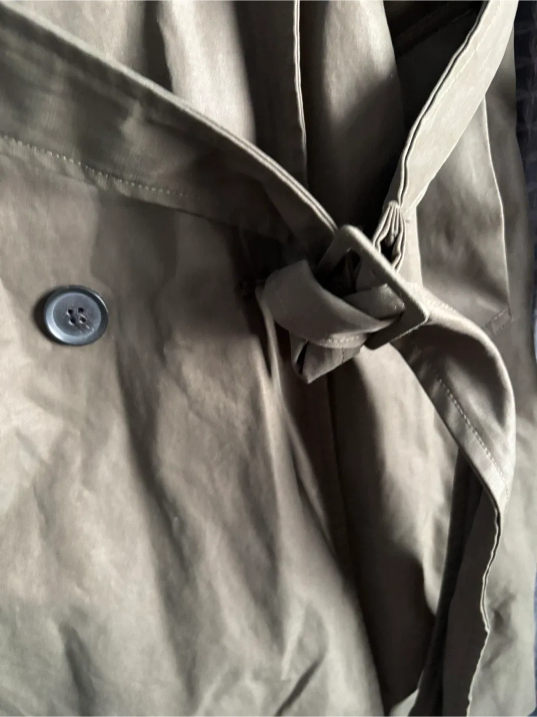 Abercrombie & Fitch Olive Green Trench Coat - Size S image indicator(4)