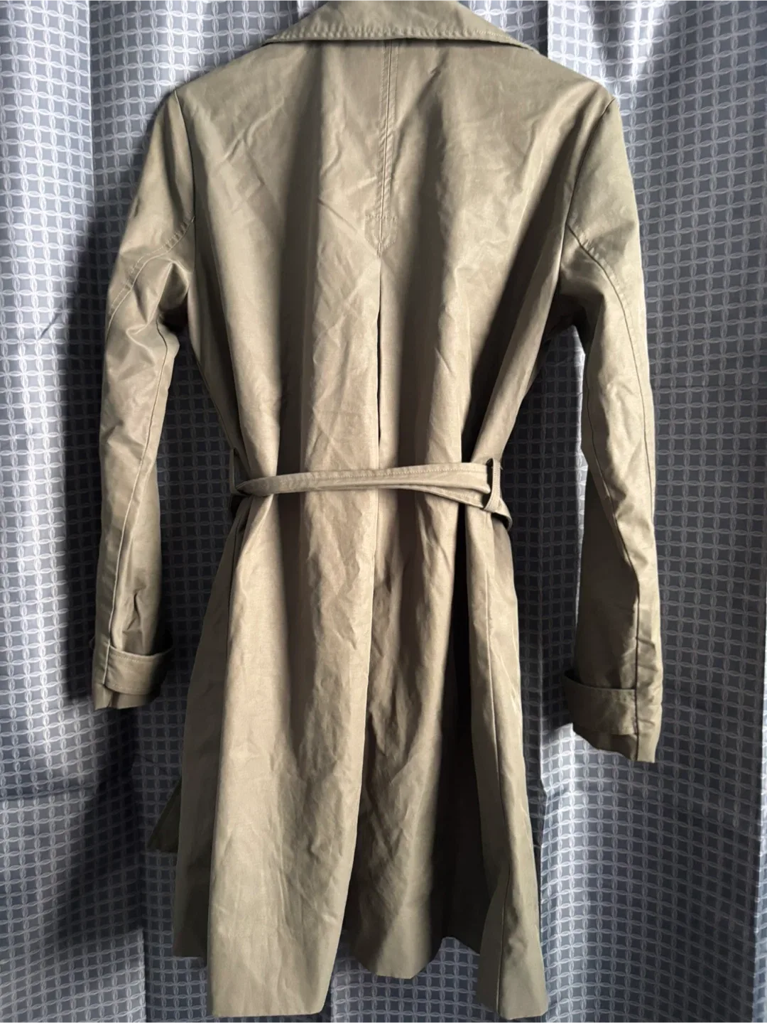 Abercrombie & Fitch Olive Green Trench Coat - Size S image indicator(6)