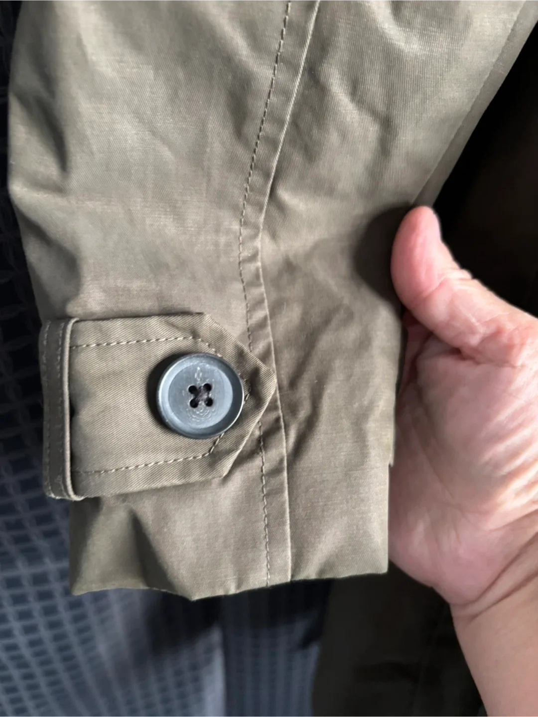 Abercrombie & Fitch Olive Green Trench Coat - Size S image indicator(9)