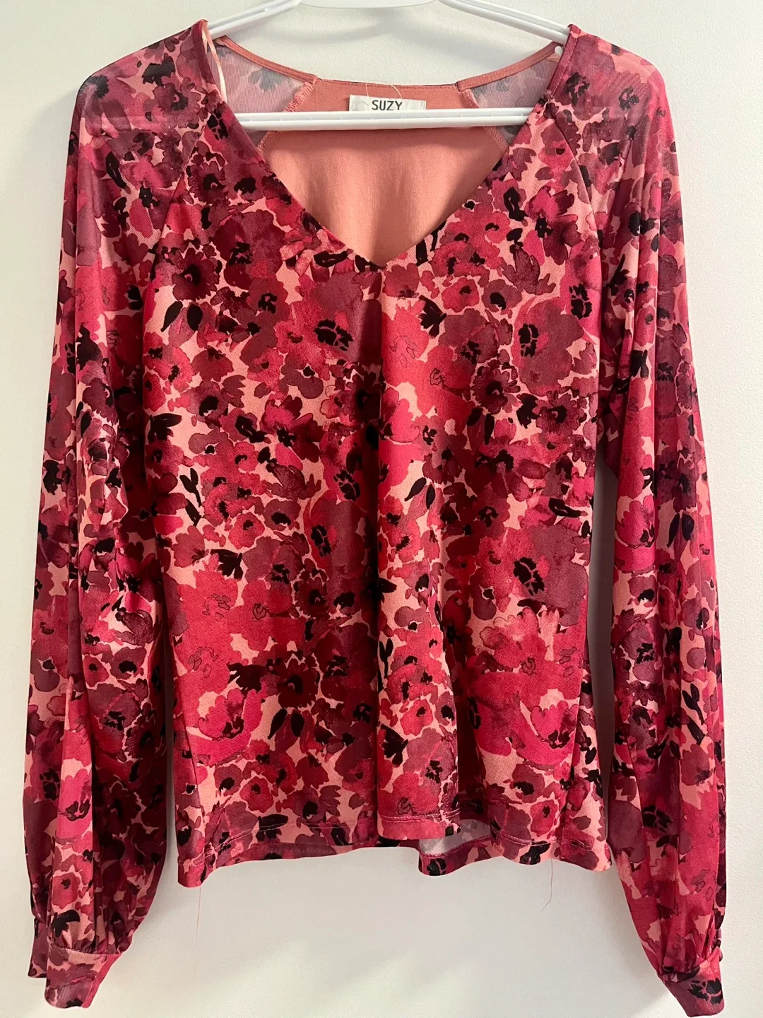 SUZY Floral Long SleeveBlouse Size M thumbnail
